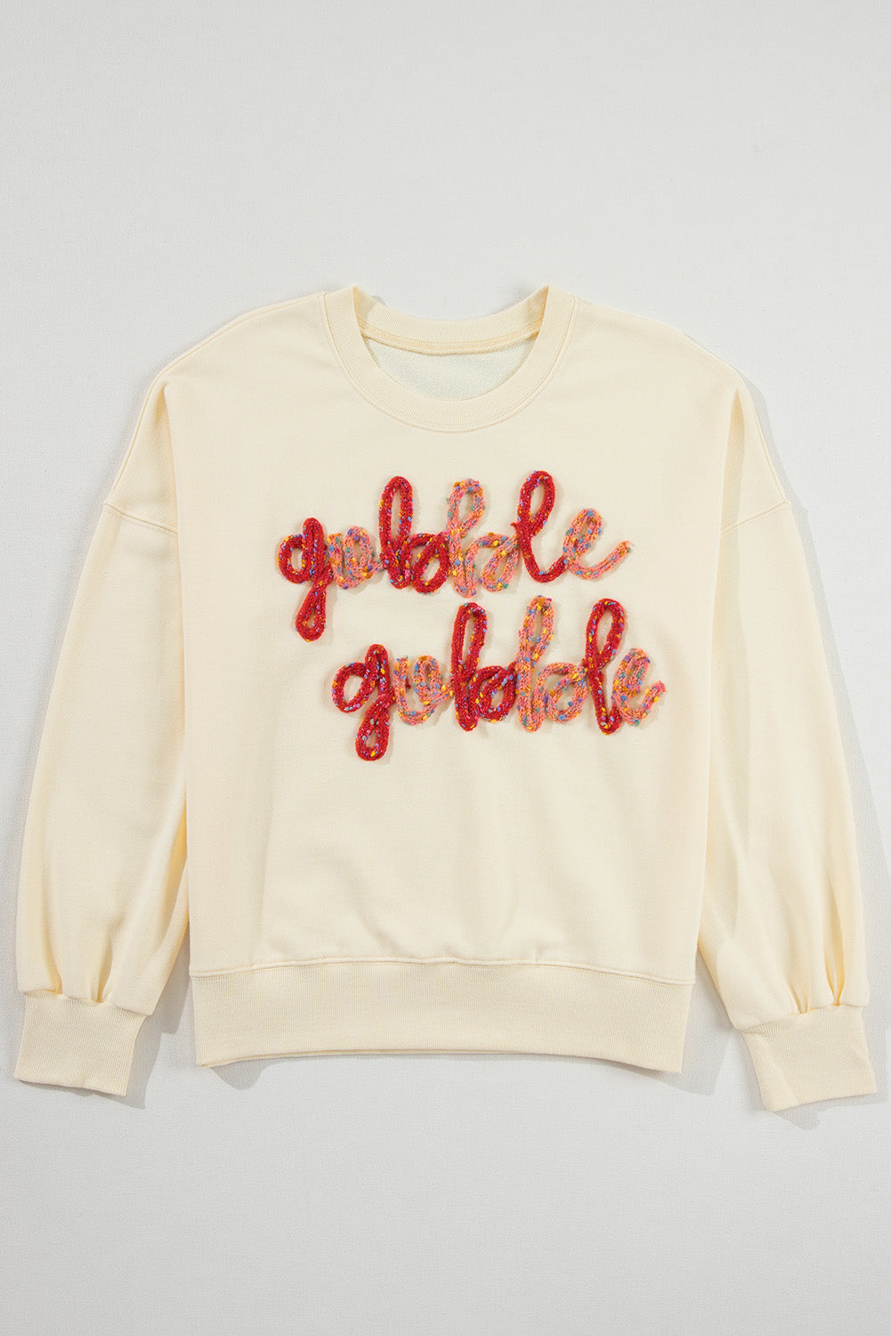 Apricot gobble gobble Pattern Drop Shoulder Sweatshirt