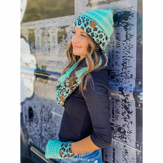 Matching Cuff Leopard Print Cc Beanie HAT80