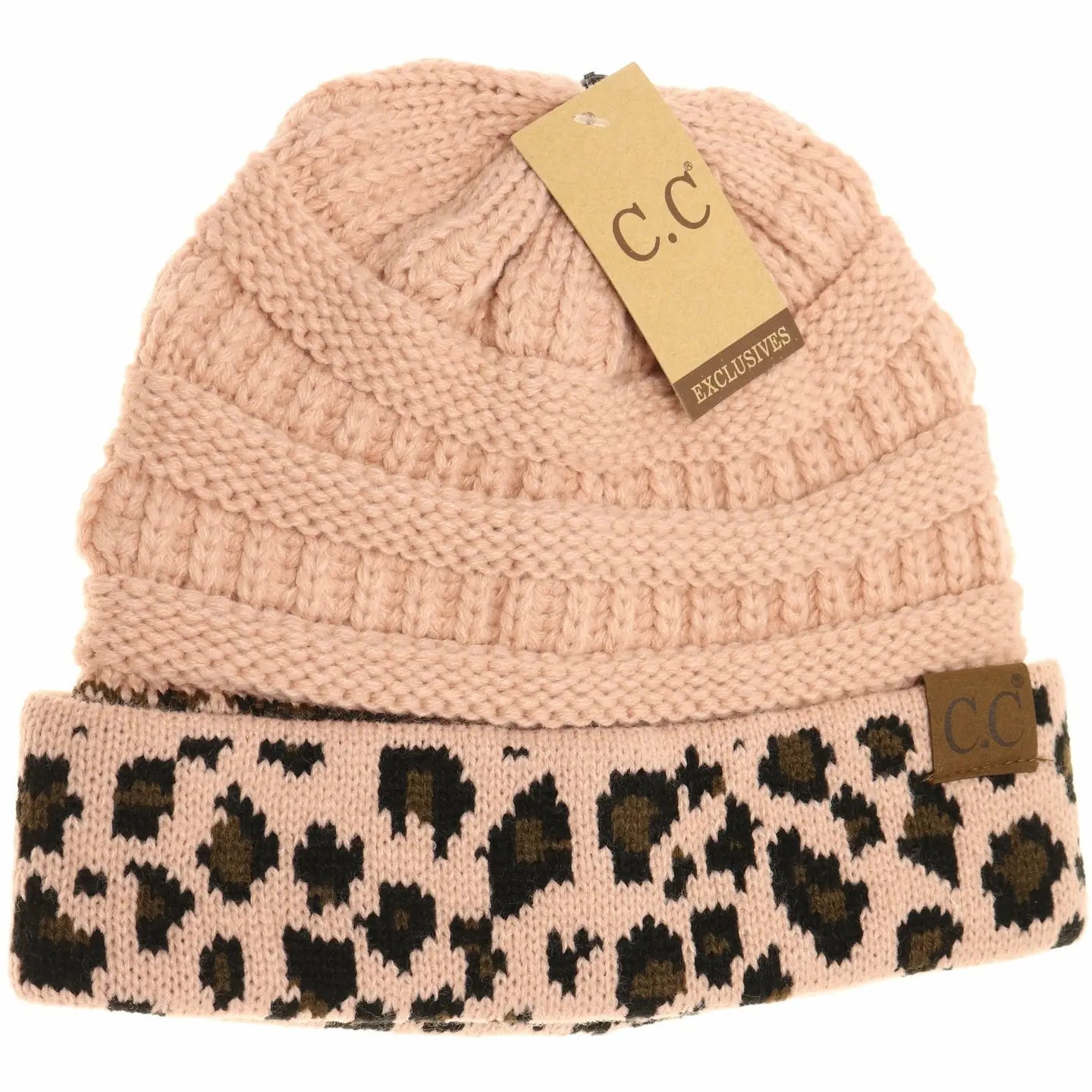 Matching Cuff Leopard Print Cc Beanie HAT80