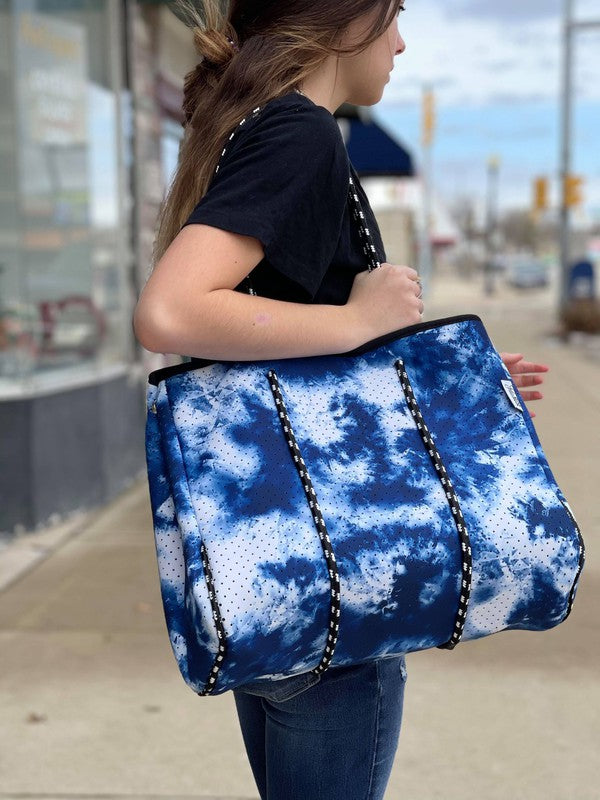 Gorgeous Neoprene Bag - Blue Tie Dye