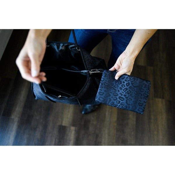 The Marissa - Black Leopard Neoprene Bag