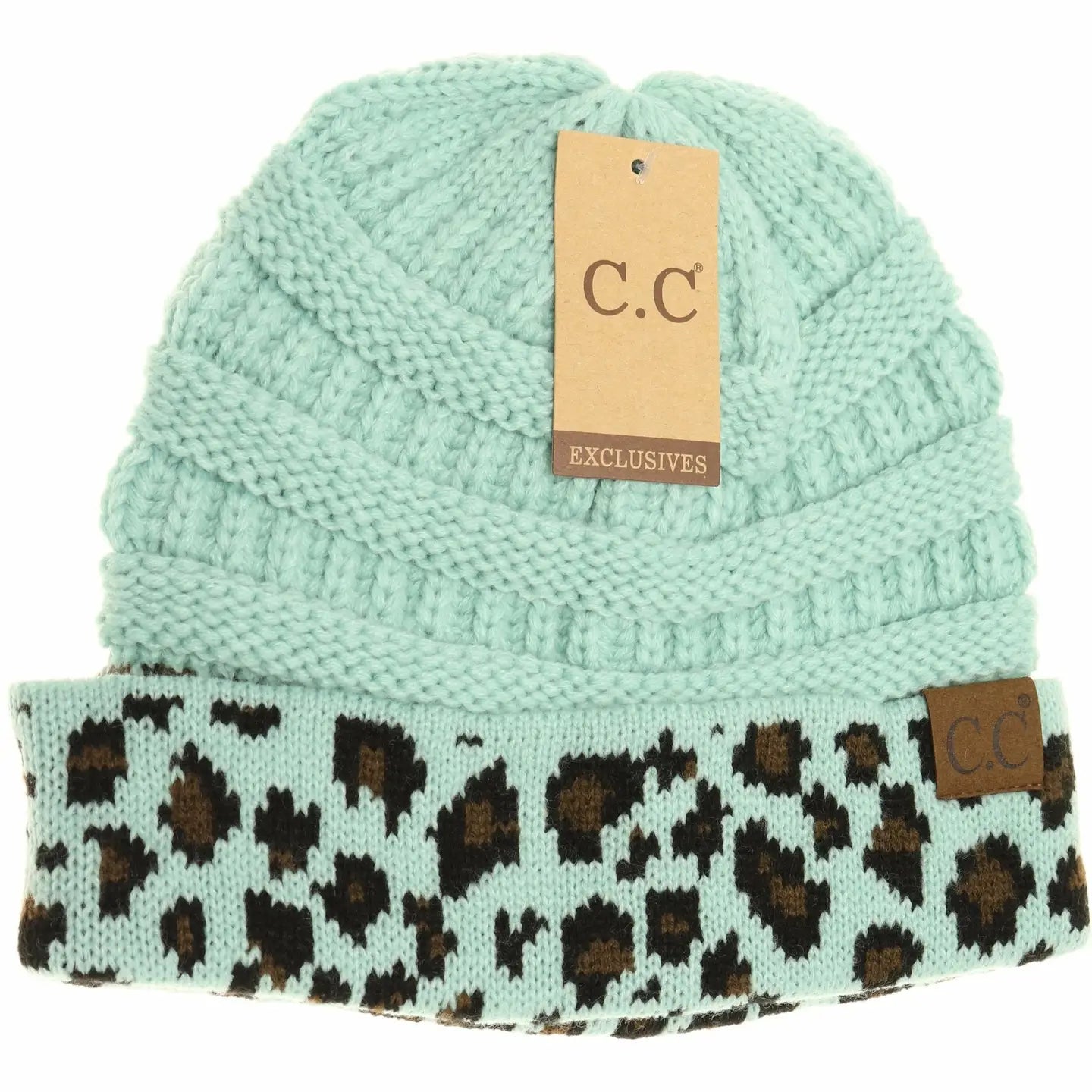 Matching Cuff Leopard Print Cc Beanie HAT80