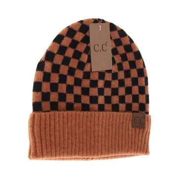 Checkered Pattern C.C Beanie HAT4003