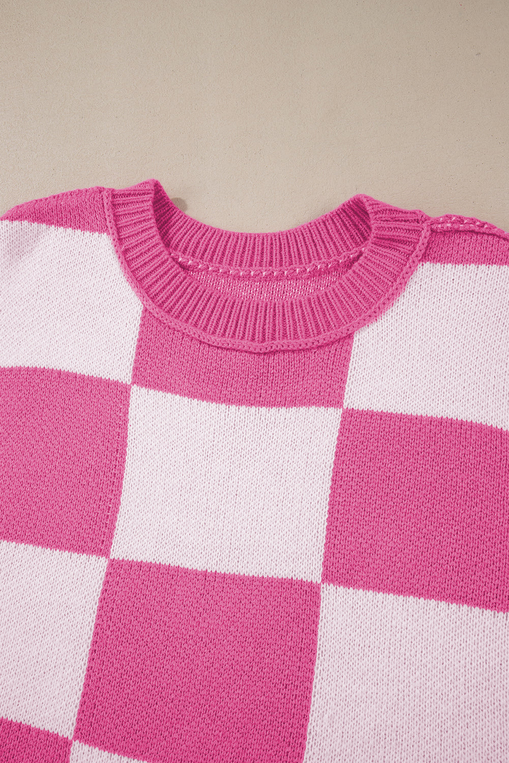 Green Checkered Bishop Sleeve Pullover Sweater