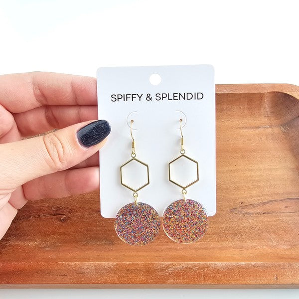 Layla Earrings - Rainbow Glitter