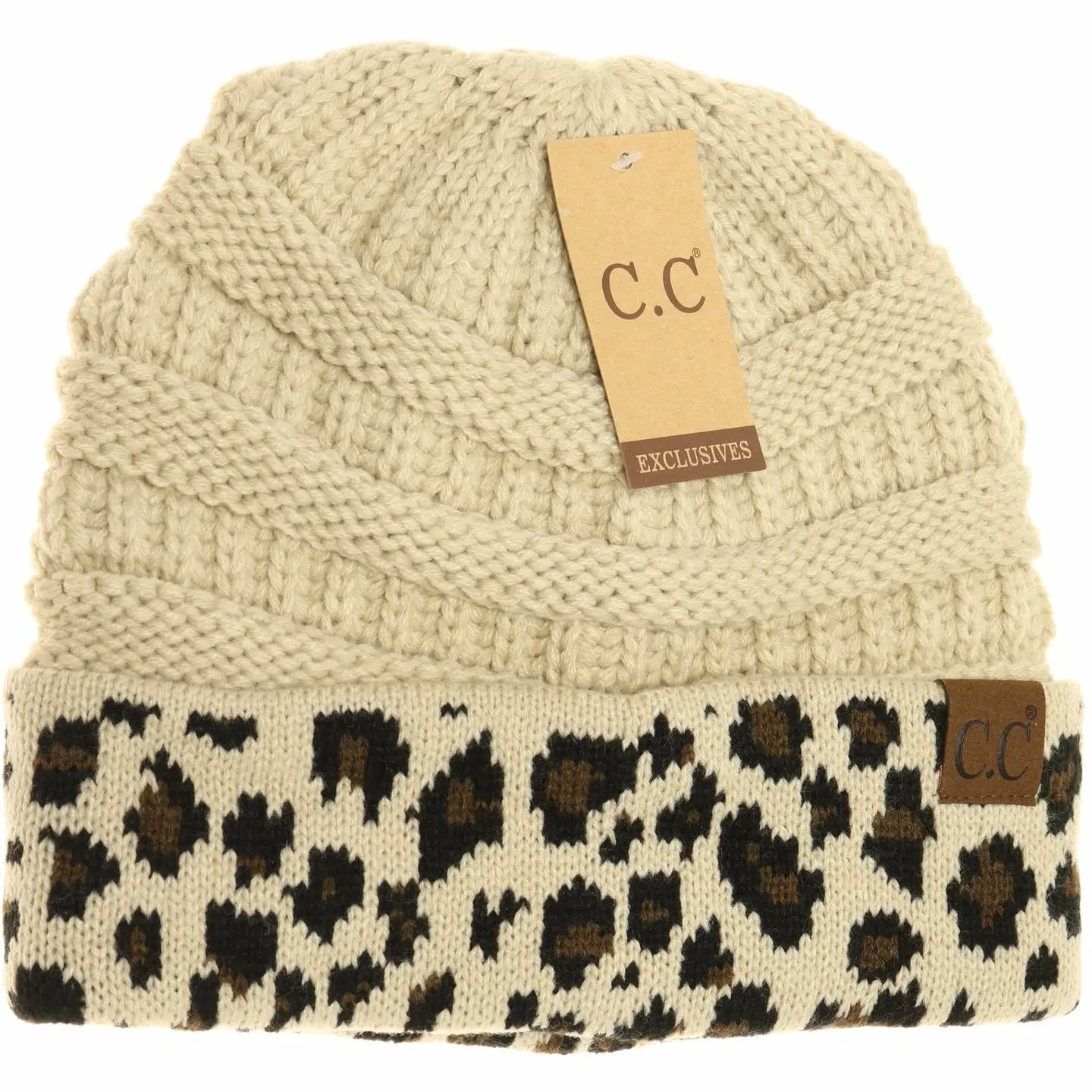 Matching Cuff Leopard Print Cc Beanie HAT80