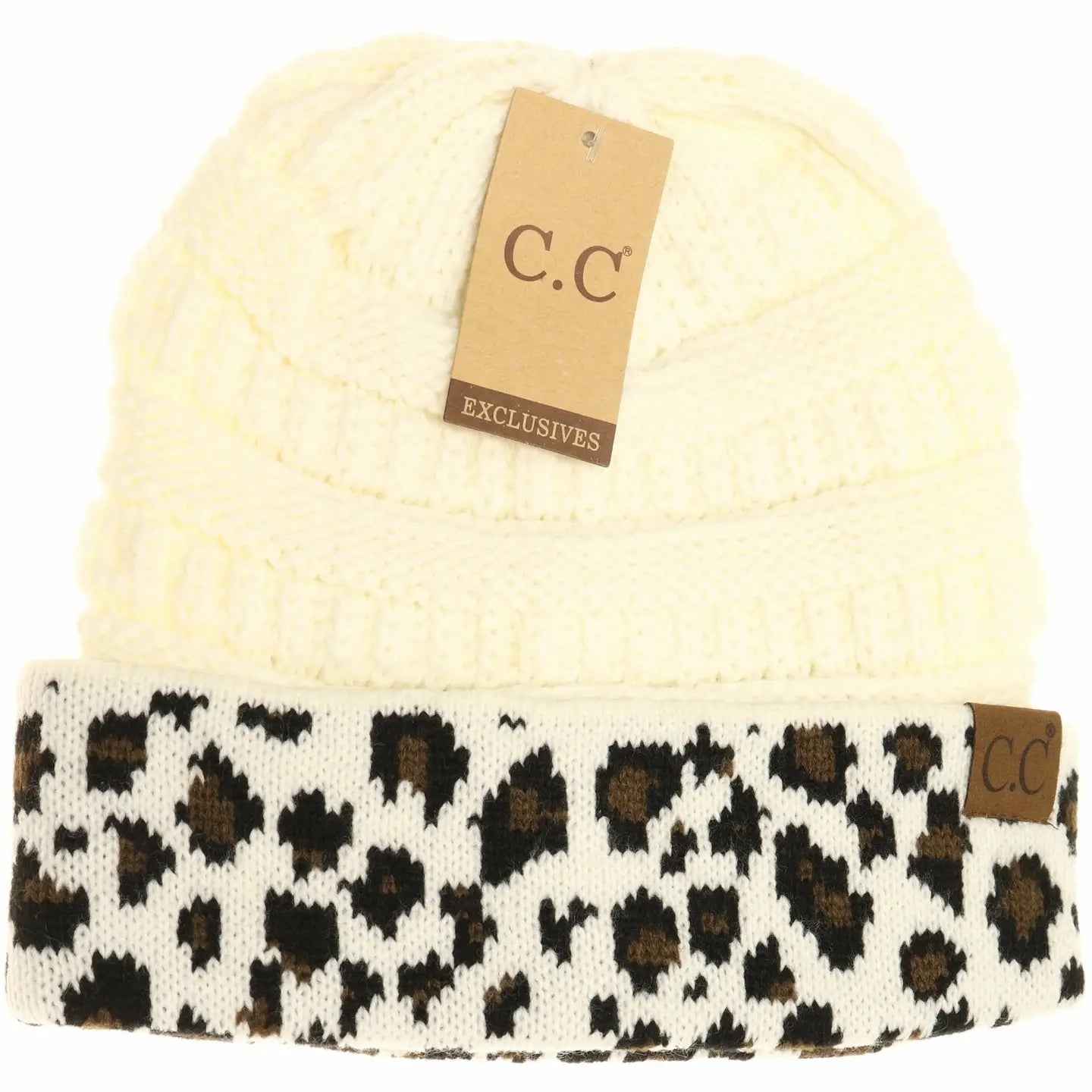 Matching Cuff Leopard Print Cc Beanie HAT80