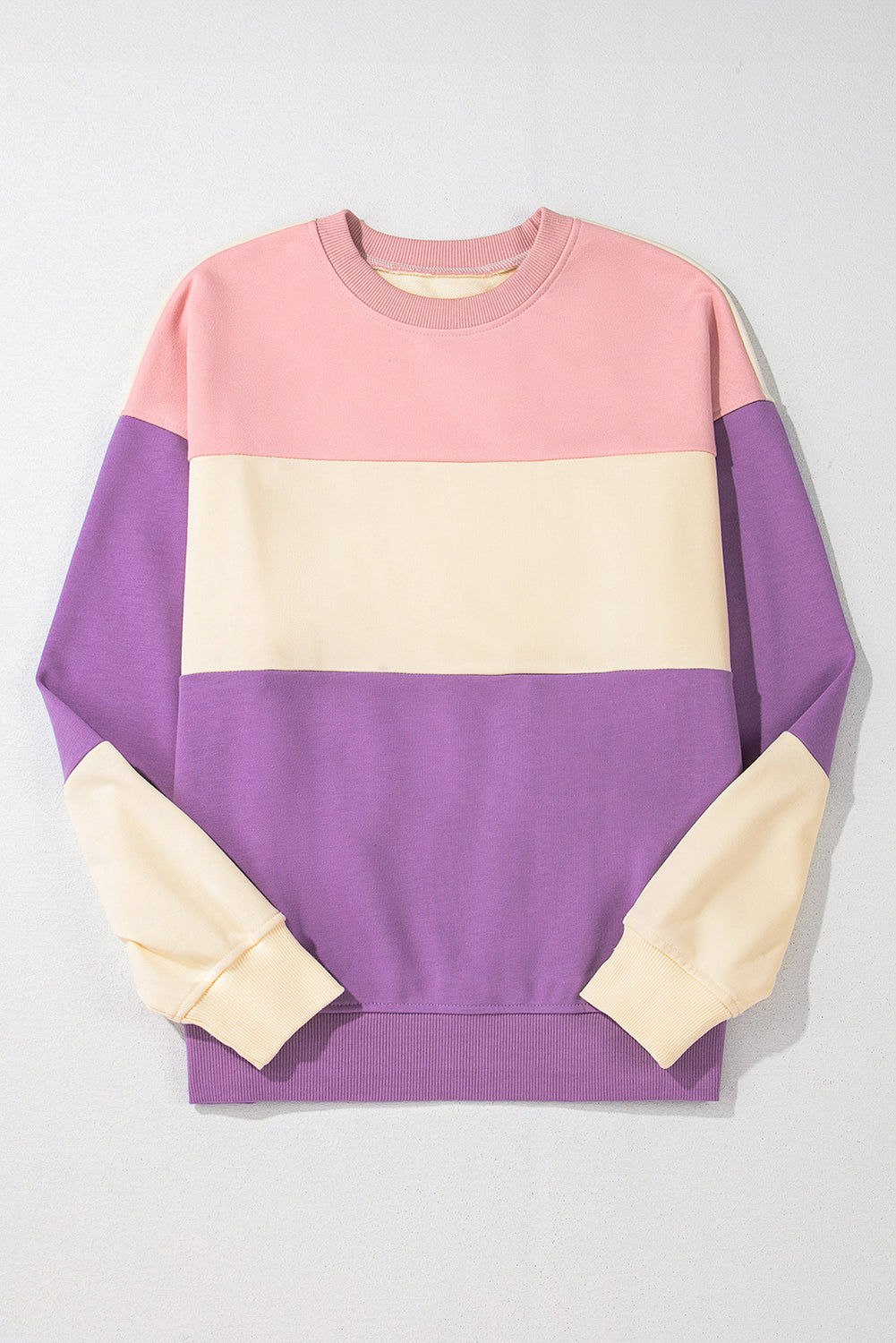 Blossom Colorblock Drop Shoulder Sweatshirt