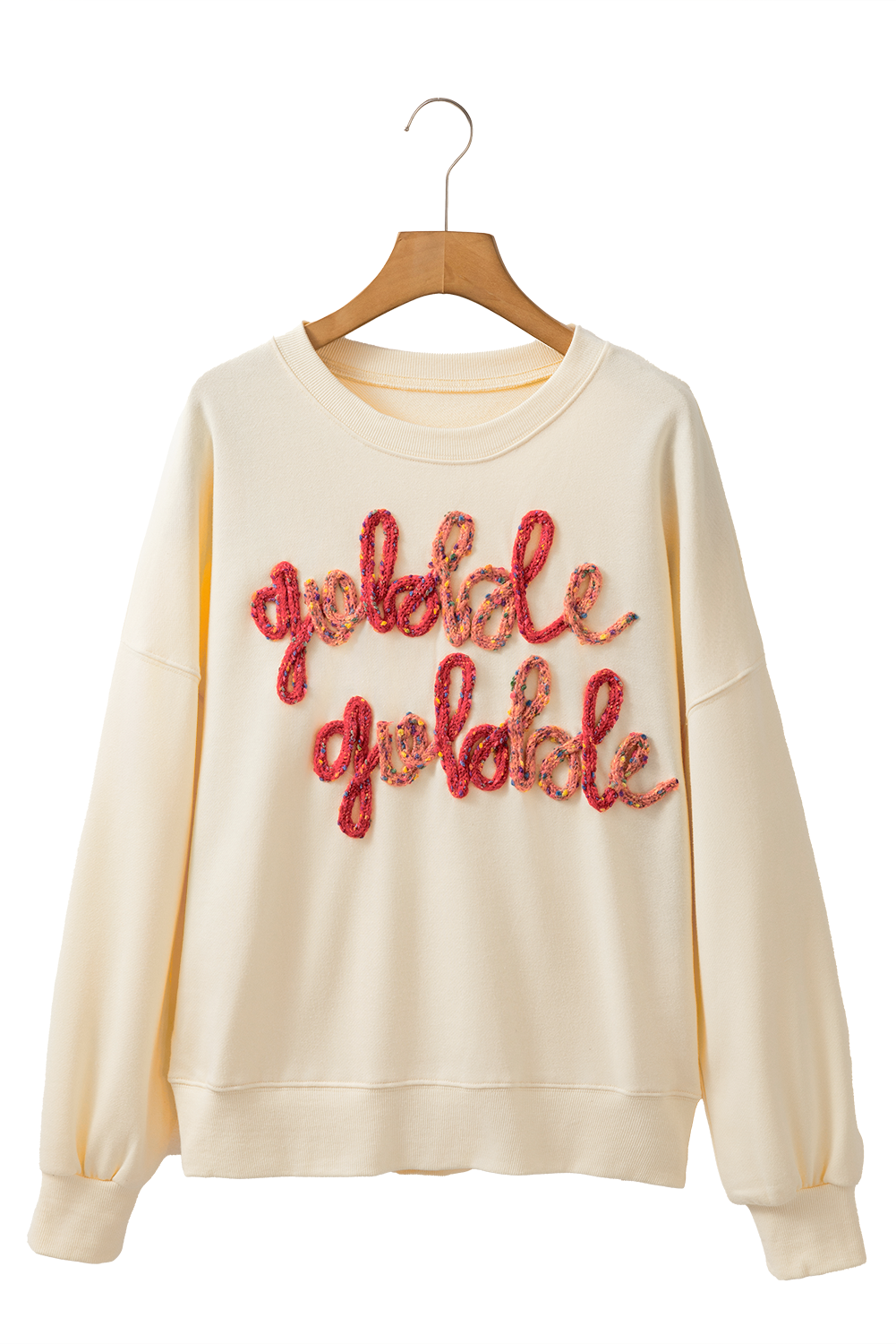 Apricot gobble gobble Pattern Drop Shoulder Sweatshirt