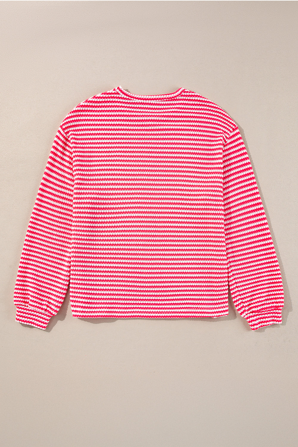 Black Stripe Round Neck Drop Shoulder Long Sleeve Top