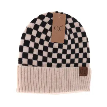 Checkered Pattern C.C Beanie HAT4003