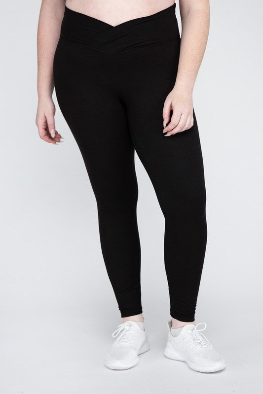 Plus Size V Waist Full Length Leggings