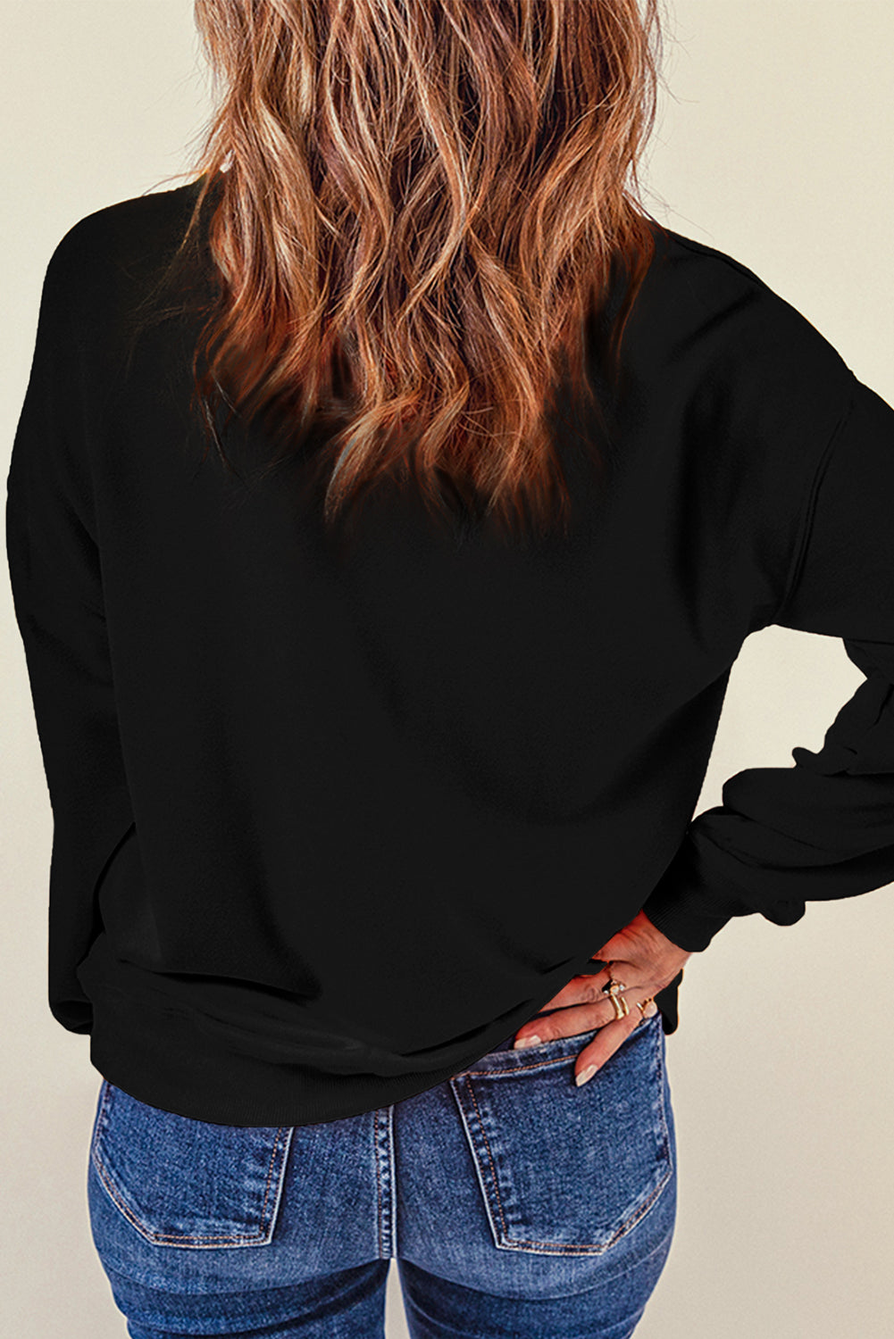 Black Sequin Christmas Pattern  Graphic Sweatshirt