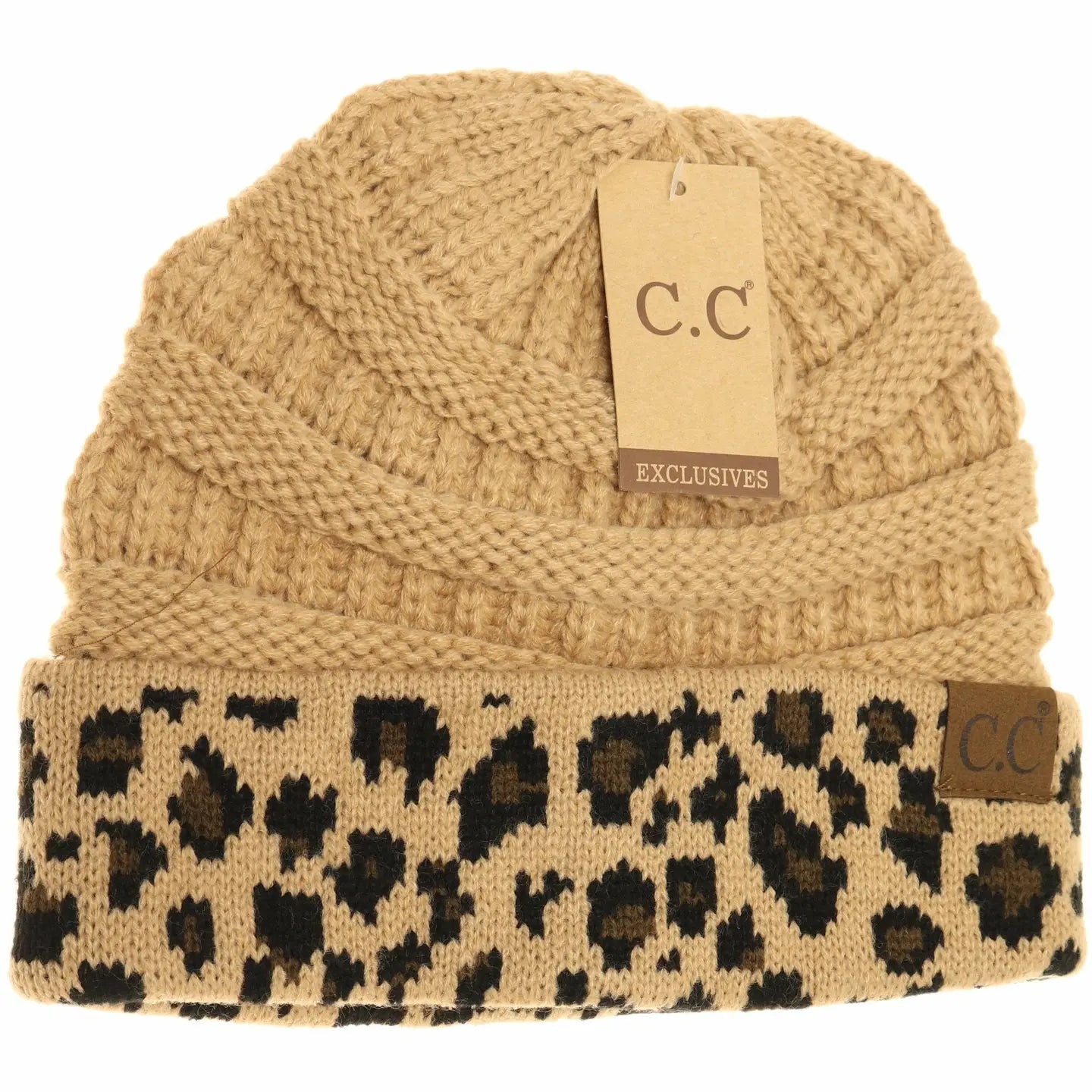 Matching Cuff Leopard Print Cc Beanie HAT80