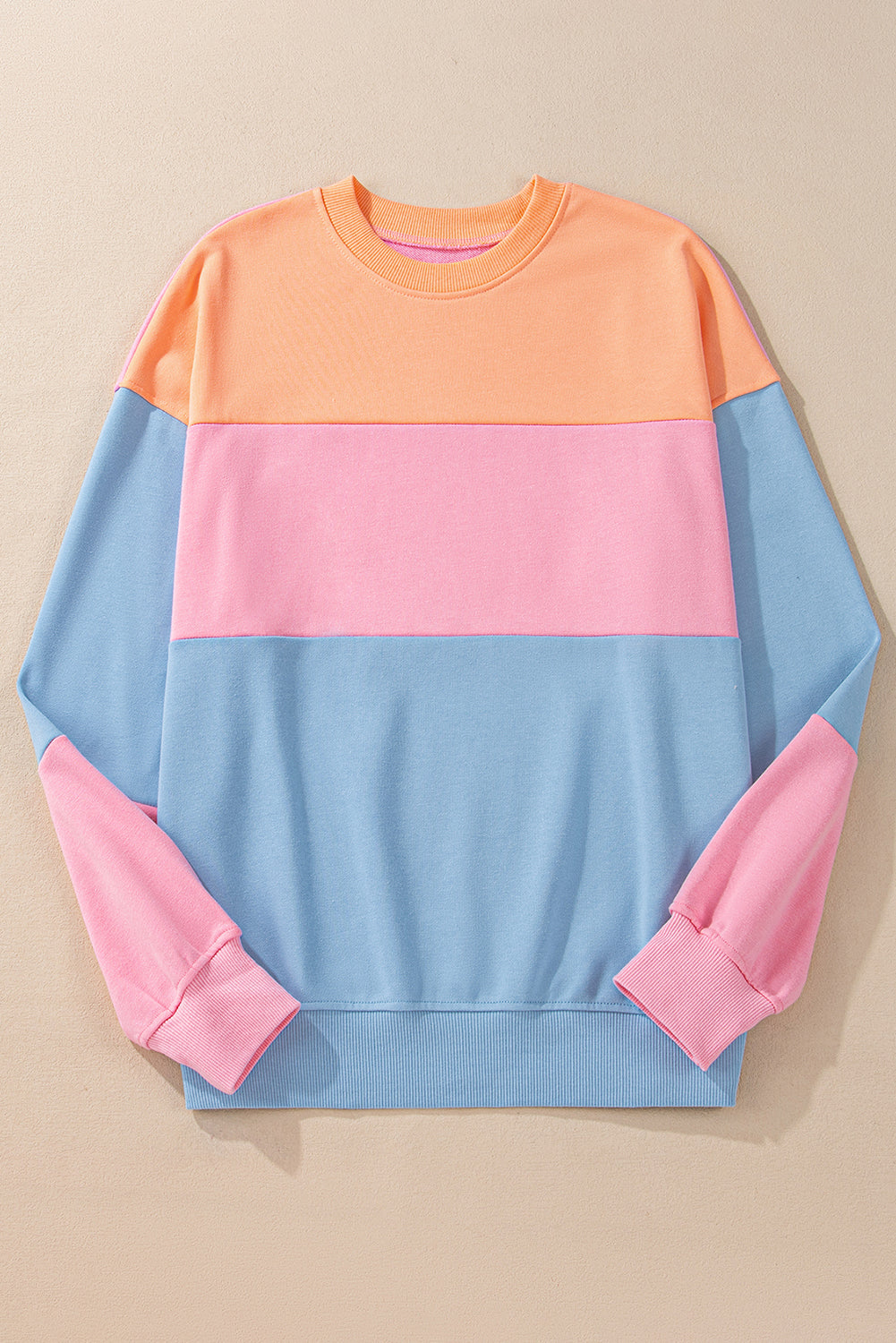 Blossom Colorblock Drop Shoulder Sweatshirt