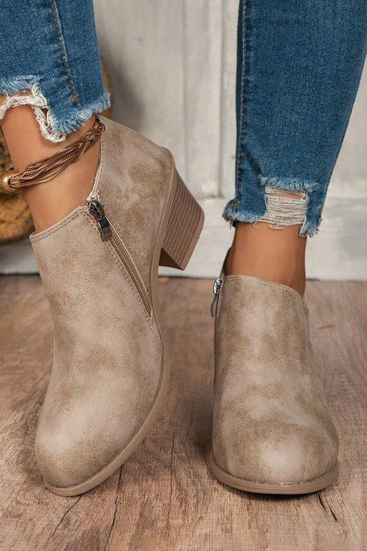 Philippine Gray Suede Ankle Boots