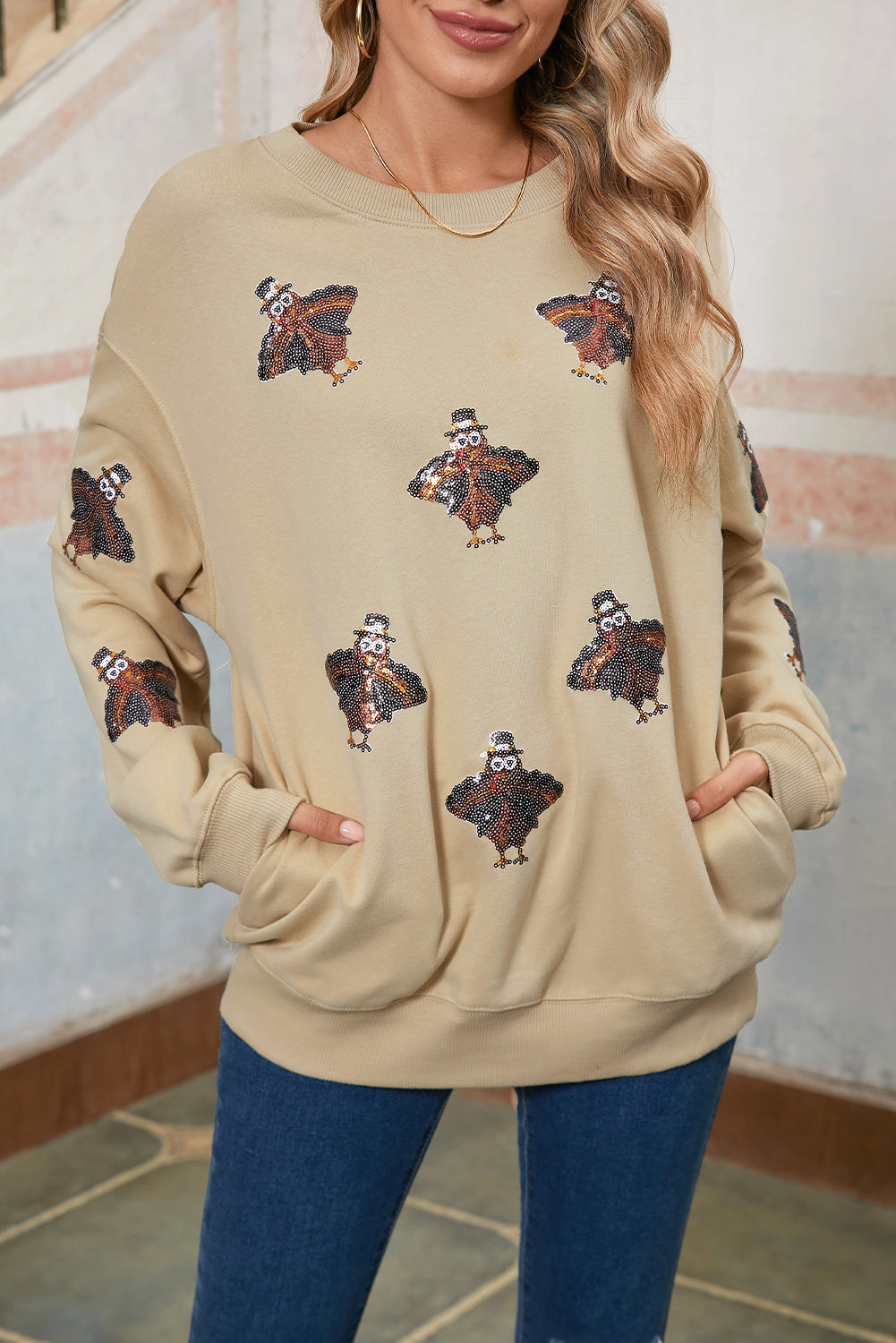 Parchment Turkey Thanksgiving Holiday Sweatshirt