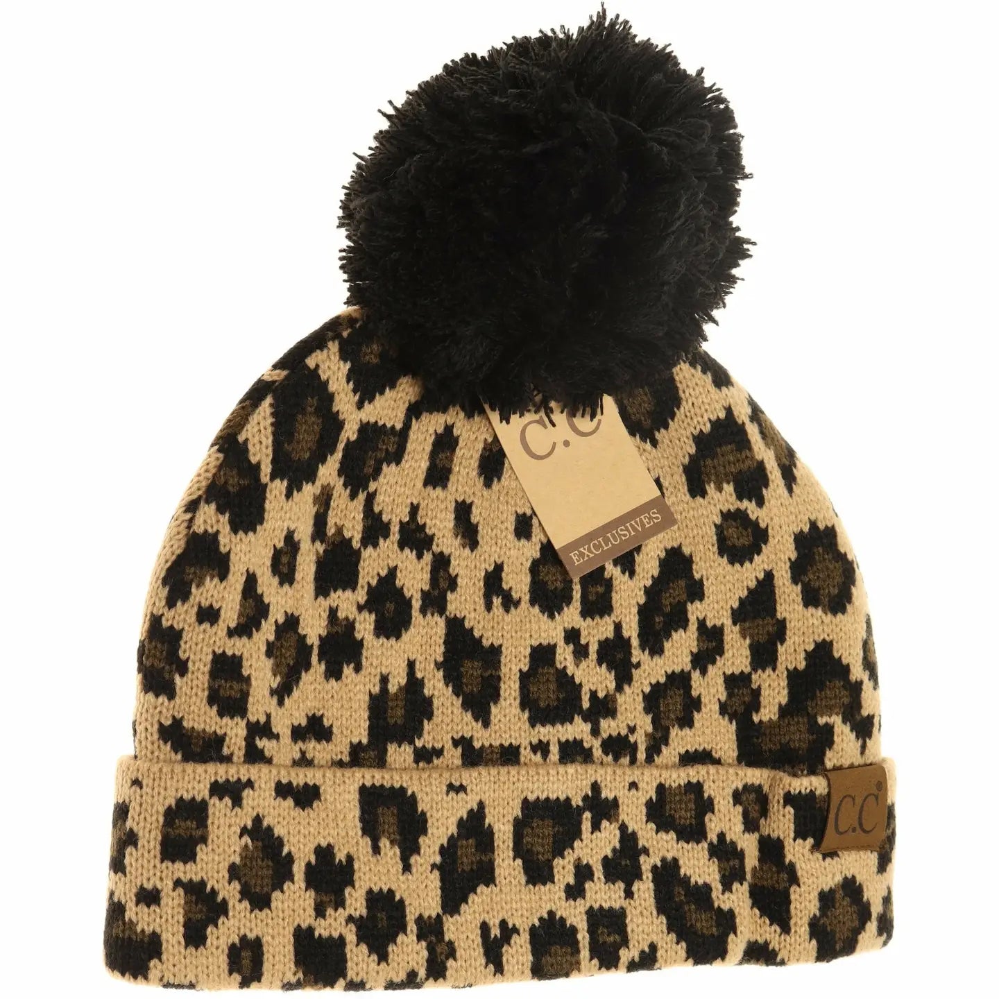 Matching Cuff Leopard Print Cc Beanie HAT80